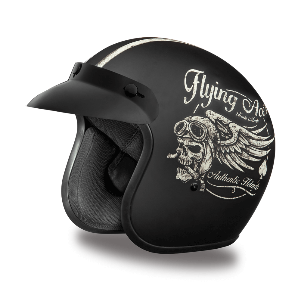 DC6-FAC D.O.T. DAYTONA CRUISER - W/ FLYING ACES-3/4 Shell Helmets-Daniel Smart Mfg - Retail