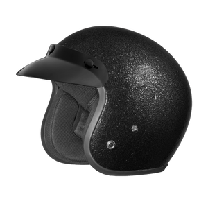 D.O.T. Daytona Cruiser Motorcycle Helmet - Black Metal Flake
