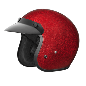 D.O.T. Daytona Cruiser Motorcycle Helmet - Red Metal Flake