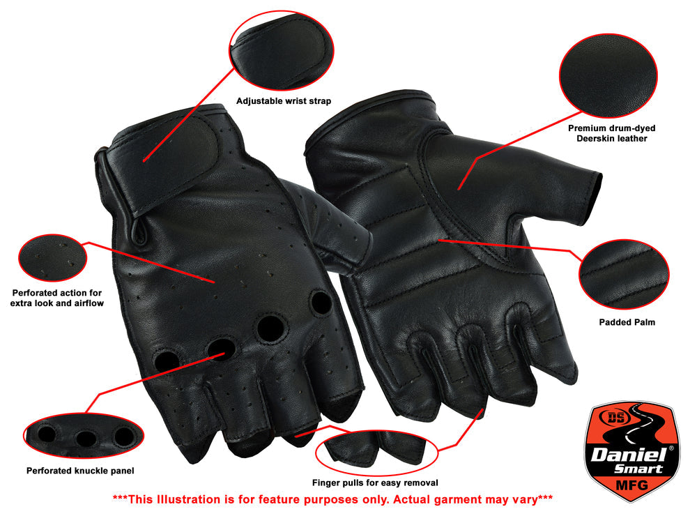 Defender - Men's Deerskin Fingerless Gloves-Mens Fingerless Gloves-Daniel Smart Mfg - Retail