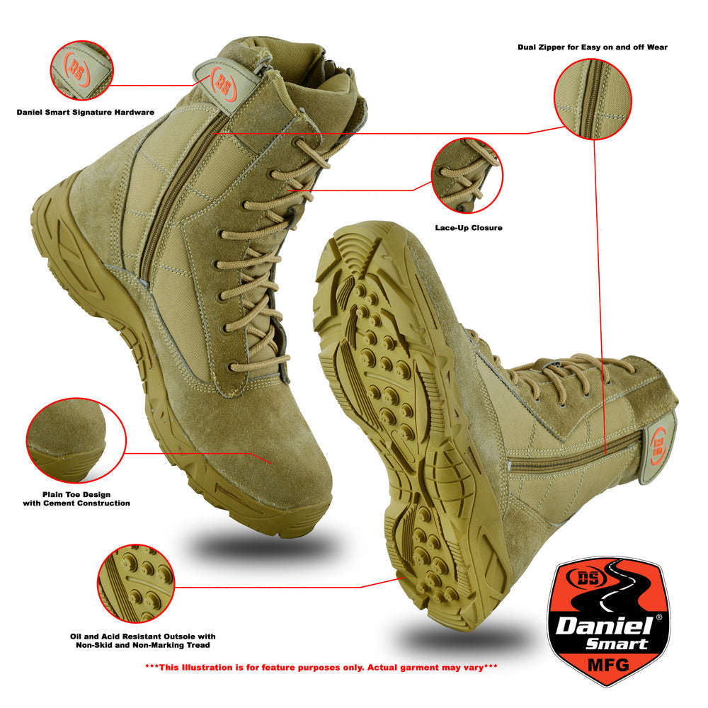 Delta Force - Men's Leather Motorcycle Boots-Mens Motorcycle Boots-Daniel Smart Mfg - Retail