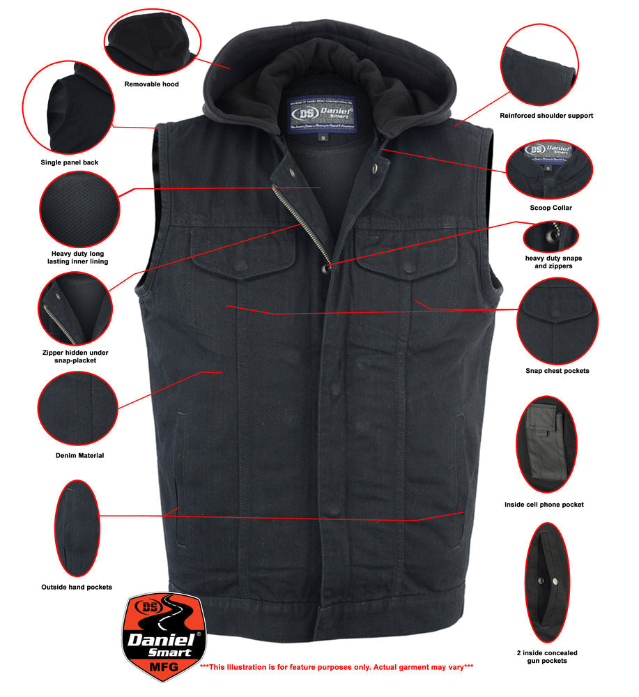 Diesel - Motorcycle Denim Vest-Mens Denim Vests-Daniel Smart Mfg - Retail