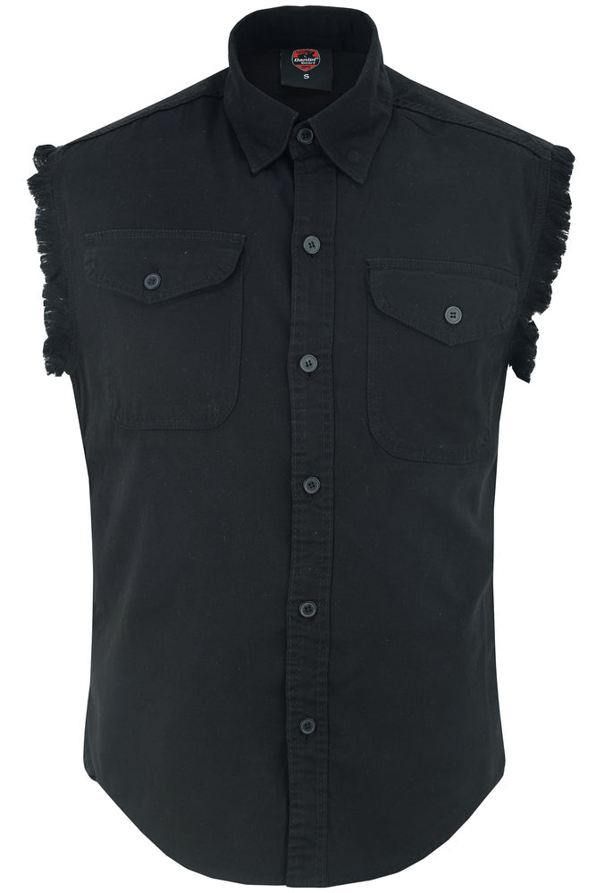 DM6001 Men's Black Lightweight Sleeveless Denim Shirt-Daniel Smart Mfg - Retail