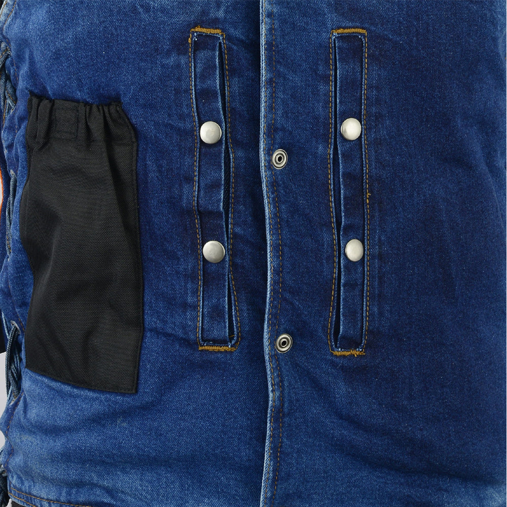 DM905BU Men's Single Back Panel Concealed Carry Denim Vest-Daniel Smart Mfg - Retail