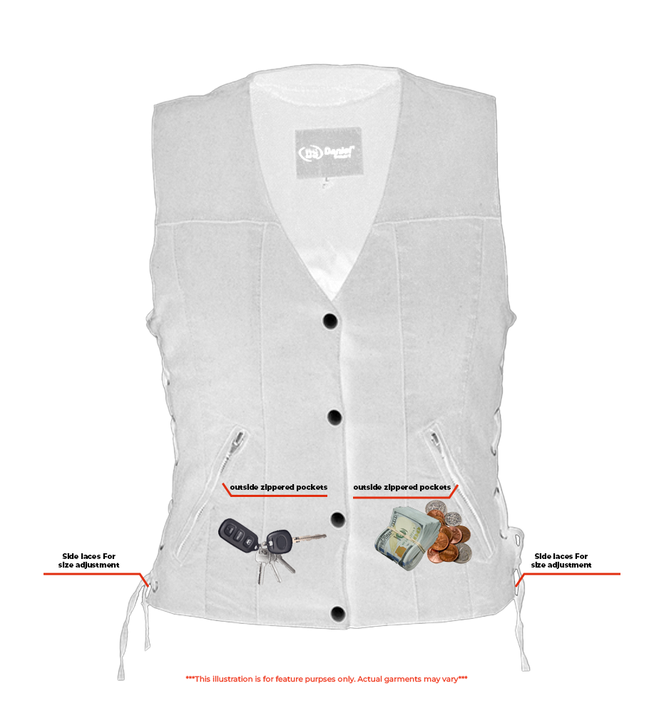 DM906BK Women's Single Back Panel Concealed Carry Denim Vest-Daniel Smart Mfg - Retail