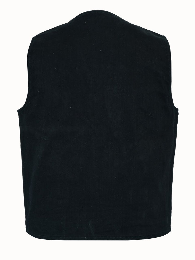 DM910 Men's Traditional Denim Vest with Plain Sides-Daniel Smart Mfg - Retail