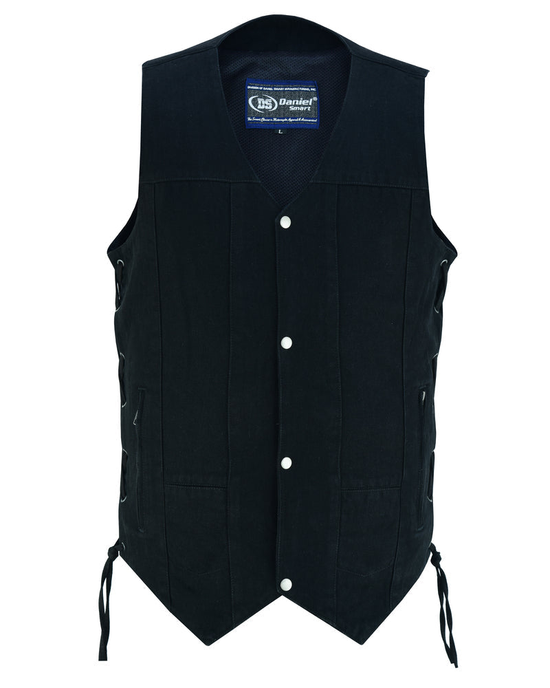 DM914TALL Men's Ten Pocket Denim Utility Vest - TALL-Daniel Smart Mfg - Retail