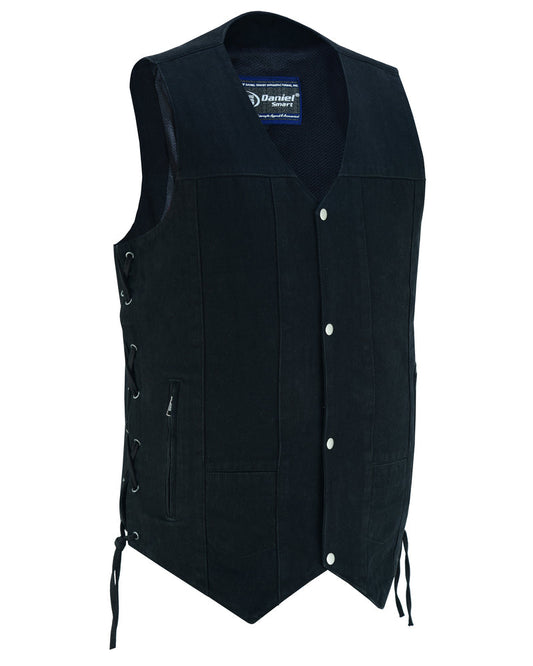 DM914TALL Men's Ten Pocket Denim Utility Vest - TALL-Daniel Smart Mfg - Retail