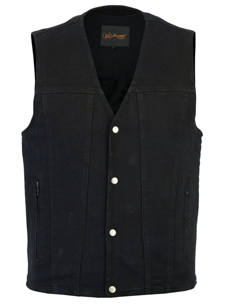 DM925BK Men's Single Back Panel Concealed Carry Denim Vest-Daniel Smart Mfg - Retail