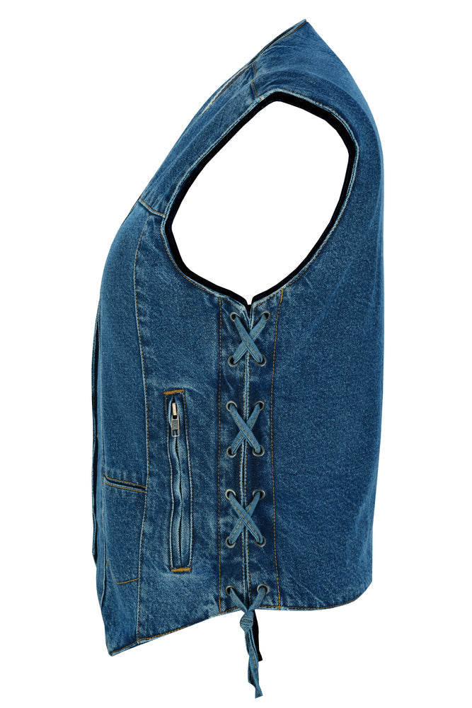 DM948 Women's 6 Pocket Denim Utility Vest - Blue-Daniel Smart Mfg - Retail