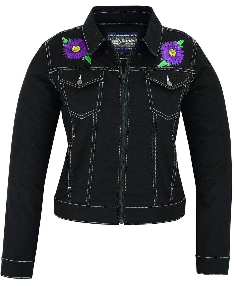 DM949 Women's Daisy Black Denim Jacket-Daniel Smart Mfg - Retail