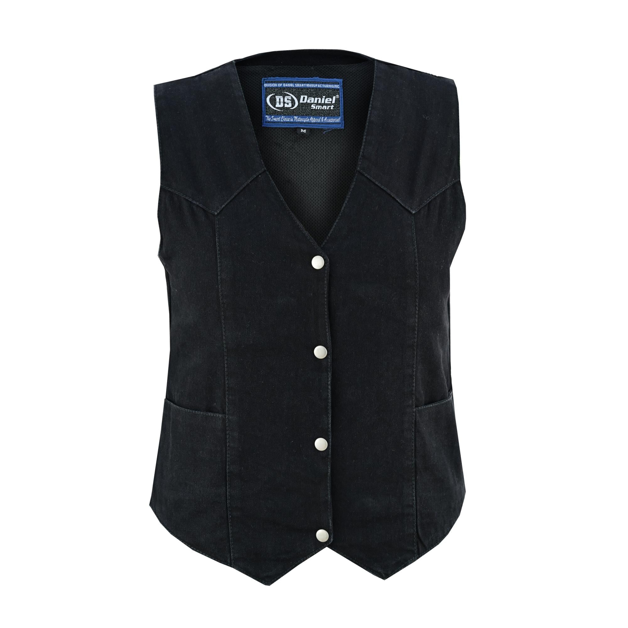 DM951 Women's Denim Classic Plain Sides Vest-Daniel Smart Mfg - Retail