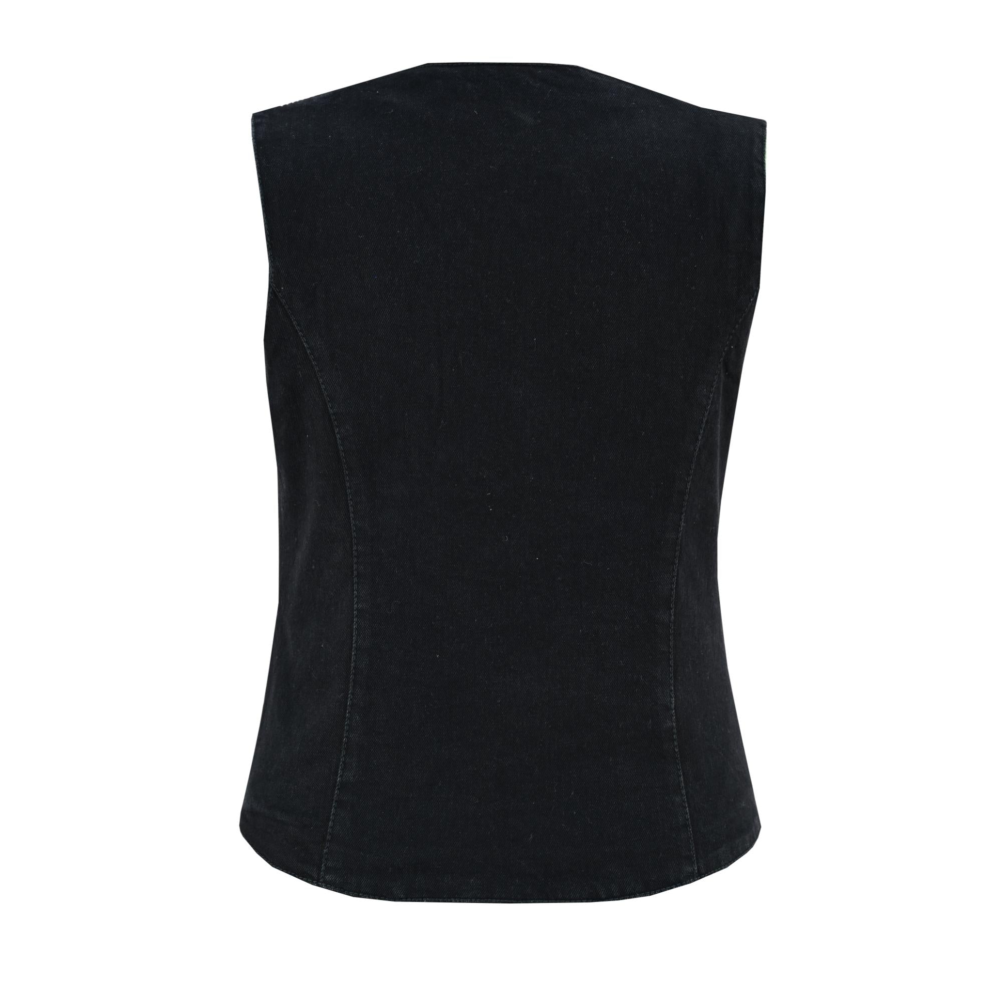 DM951 Women's Denim Classic Plain Sides Vest-Daniel Smart Mfg - Retail