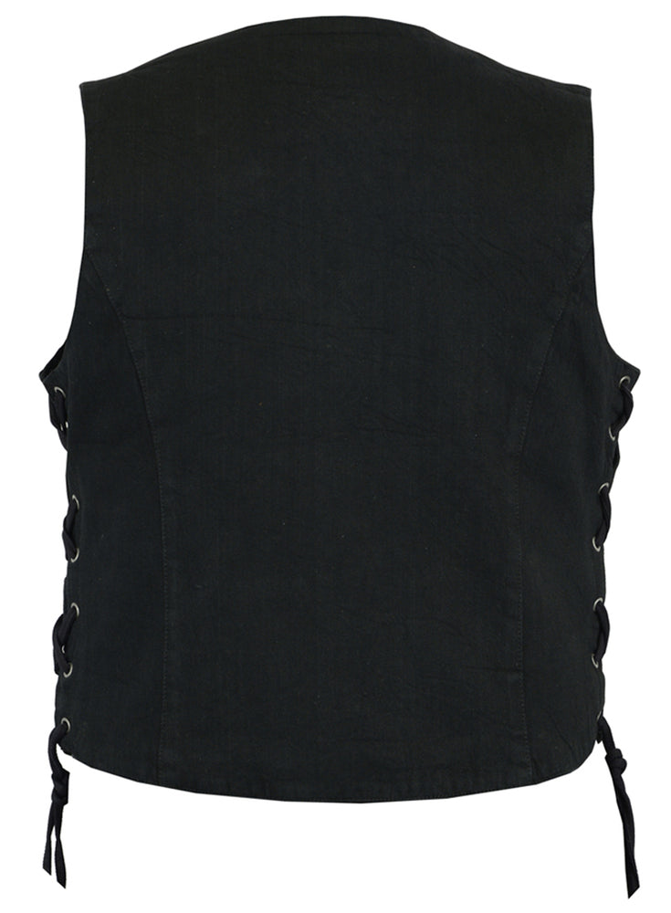 DM952 Women's Denim Classic Side Lace Vest-Daniel Smart Mfg - Retail