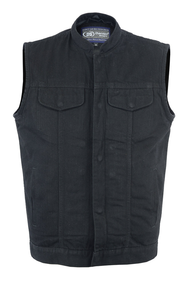 DM982 Men's Black Denim Single Back Panel Concealment Vest w/Rem-Daniel Smart Mfg - Retail