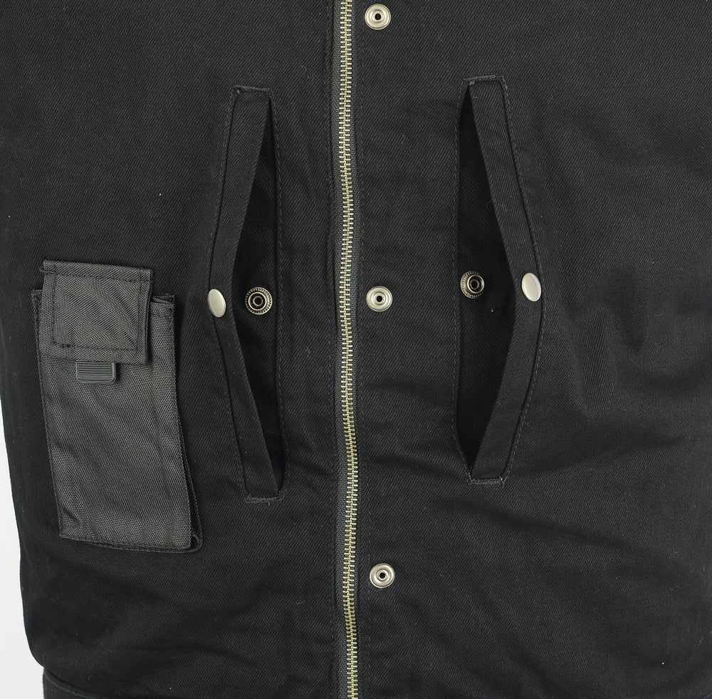 DM982 Men's Black Denim Single Back Panel Concealment Vest w/Rem-Daniel Smart Mfg - Retail