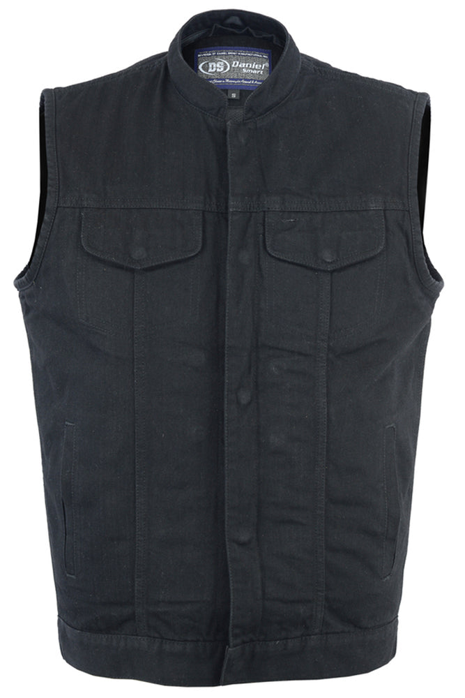 DM982 Men's Black Denim Single Back Panel Concealment Vest w/Rem-Daniel Smart Mfg - Retail