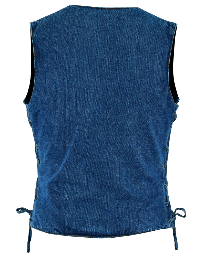 DM997 Women's Single Back Panel Concealed Carry Denim Vest - Blue-Daniel Smart Mfg - Retail