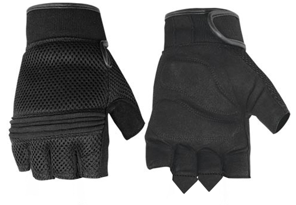 DS10 Synthetic Leather/ Mesh Fingerless Glove-Daniel Smart Mfg - Retail