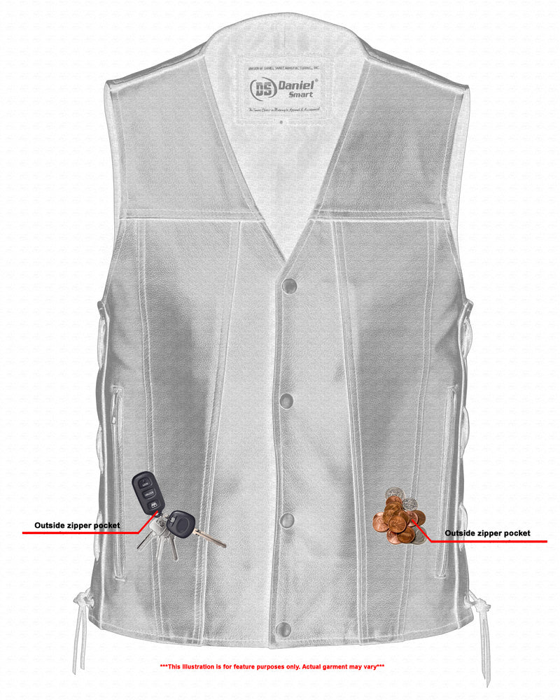 DS105 Men's Single Back Panel Concealed Carry Vest-Daniel Smart Mfg - Retail