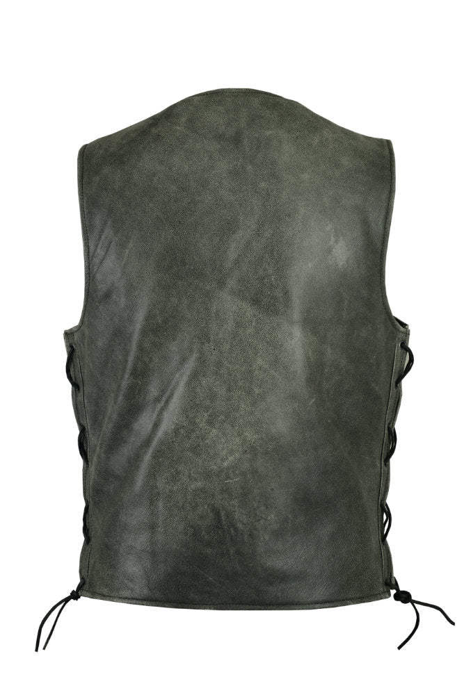 DS105V Men's Gray Single Back Panel Concealed Carry Vest-Daniel Smart Mfg - Retail