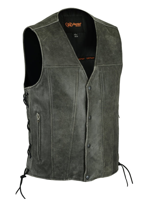 DS105V Men's Gray Single Back Panel Concealed Carry Vest-Daniel Smart Mfg - Retail