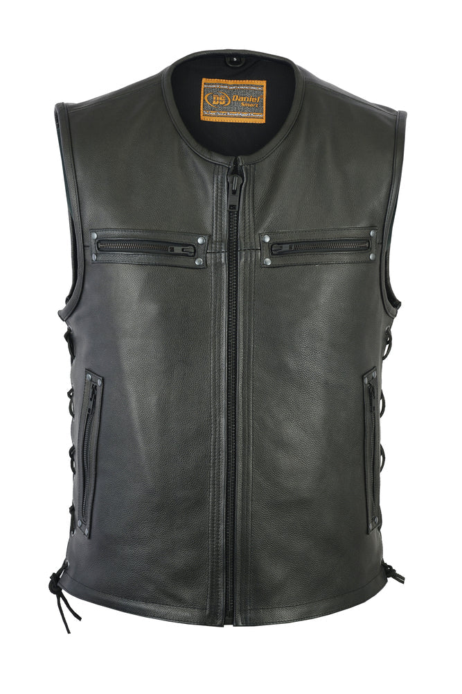 DS146 Men's Zipper Front Single Back Panel Concealed Carry Vest-Daniel Smart Mfg - Retail