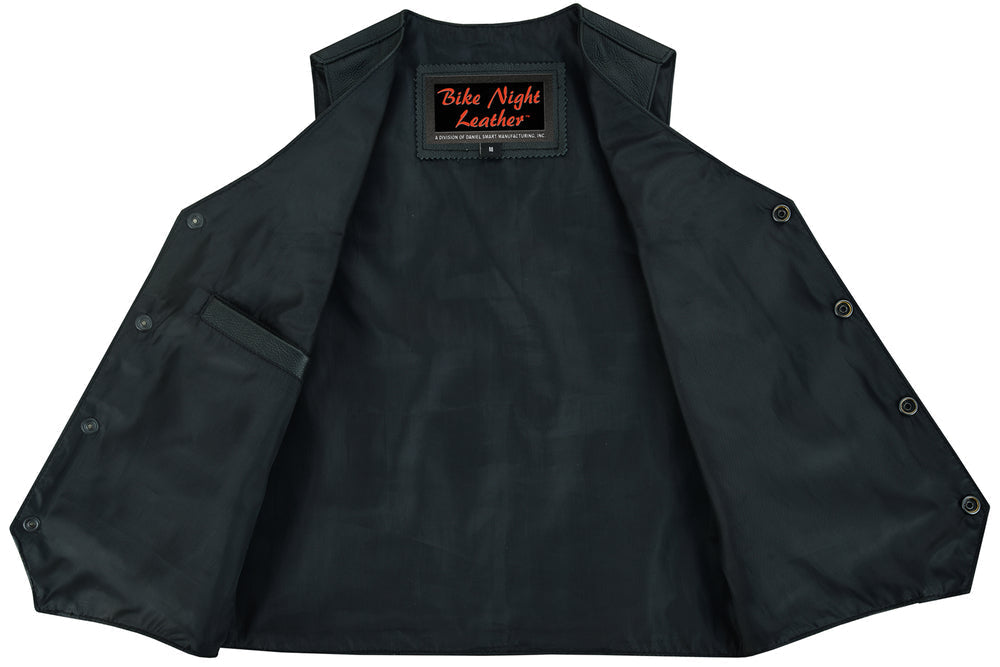 DS1725 Kids Traditional Style Plain Side Vest-Kids Leather-Daniel Smart Mfg - Retail
