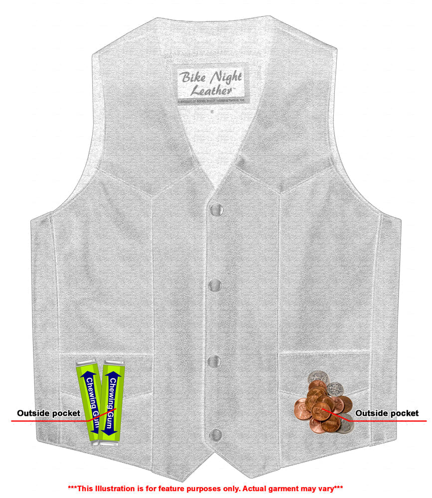 DS1725 Kids Traditional Style Plain Side Vest-Kids Leather-Daniel Smart Mfg - Retail