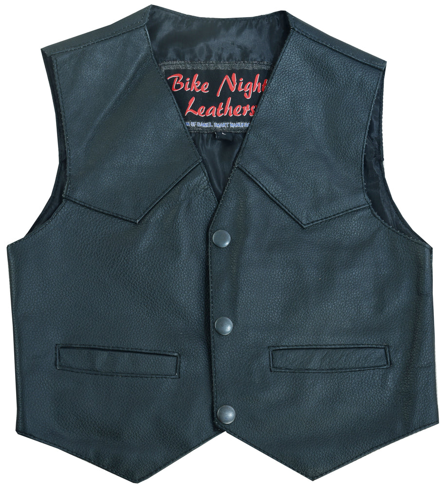 DS1744 Toddler Traditional Style Plain Side Vest-Kids Leather-Daniel Smart Mfg - Retail
