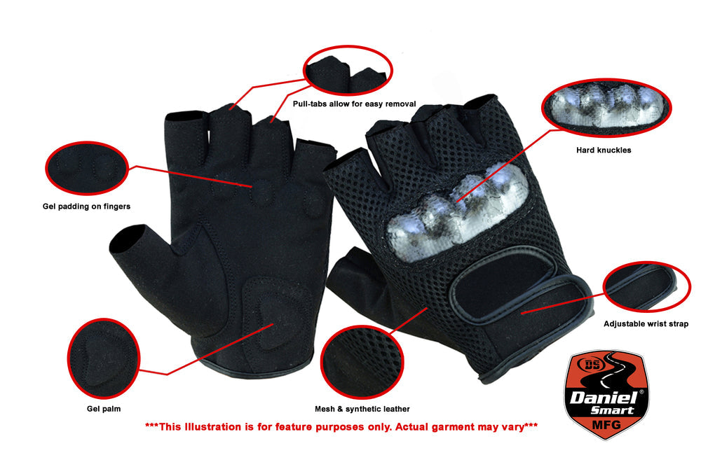 DS19 Sporty Mesh Fingerless Glove-Daniel Smart Mfg - Retail