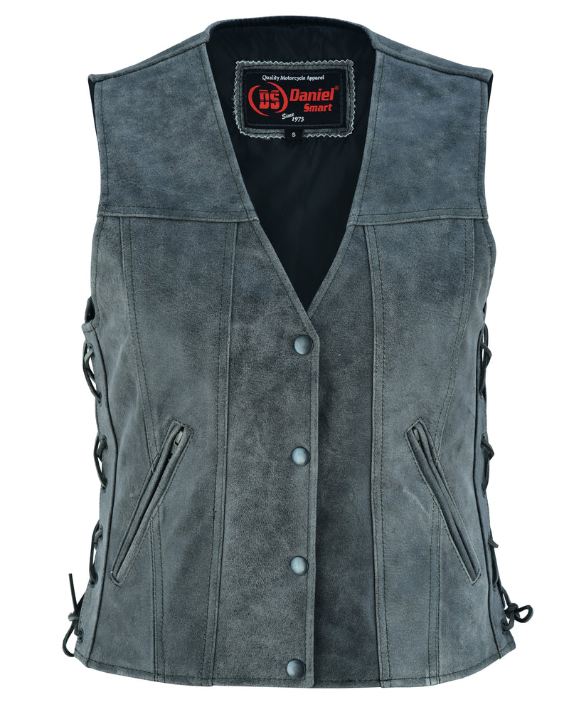 DS205V Women's Gray Single Back Panel Concealed Carry Vest-Daniel Smart Mfg - Retail