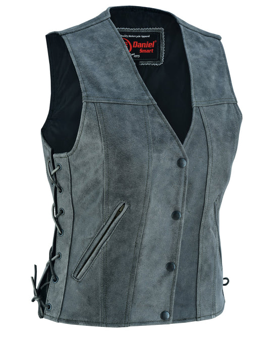 DS205V Women's Gray Single Back Panel Concealed Carry Vest-Daniel Smart Mfg - Retail