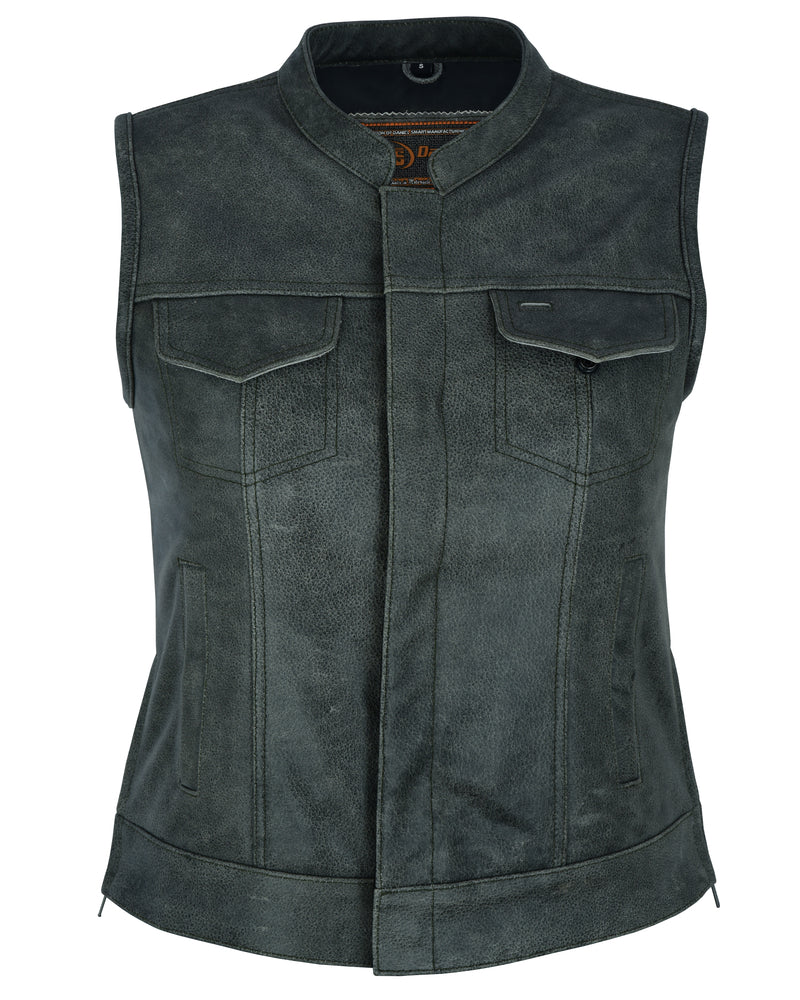 DS229 Women's Premium Single Back Panel Concealment Vest - GRAY-Daniel Smart Mfg - Retail