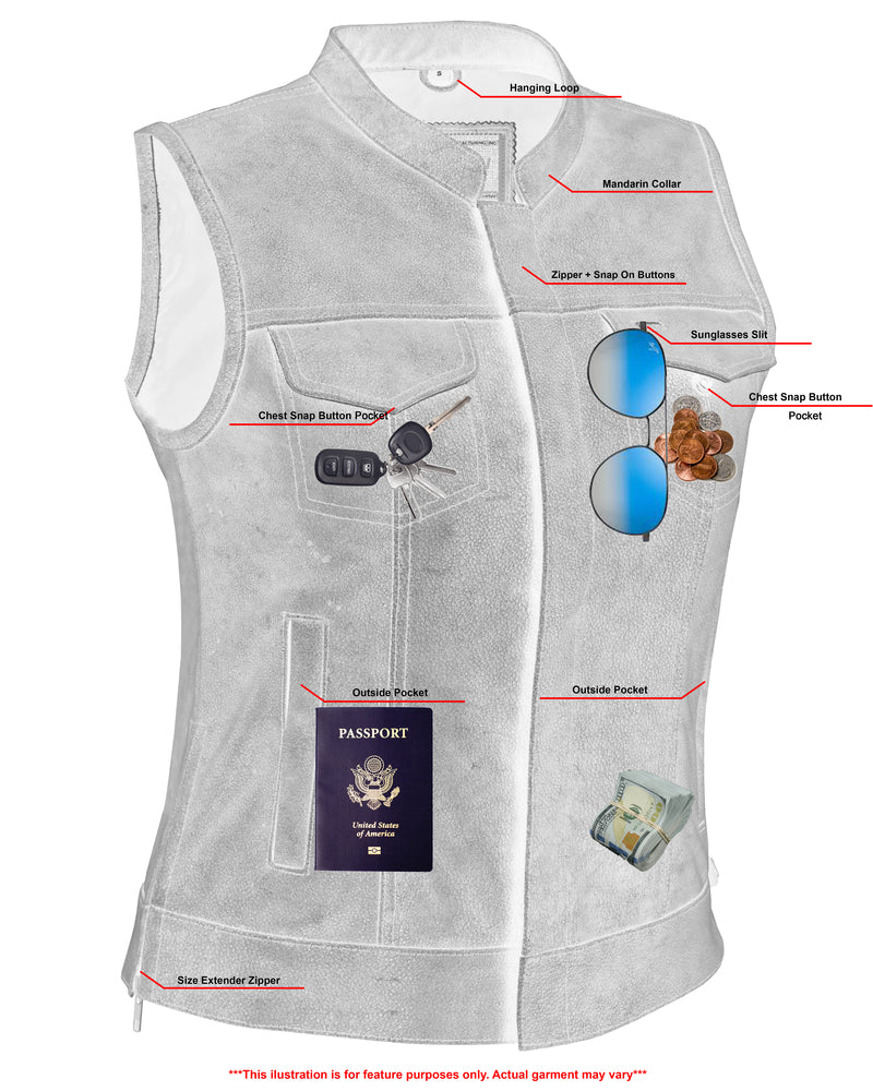 DS229 Women's Premium Single Back Panel Concealment Vest - GRAY-Daniel Smart Mfg - Retail