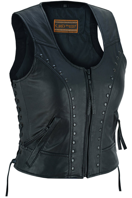 DS241 Women's Lightweight Vest with Rivets Detailing-Daniel Smart Mfg - Retail