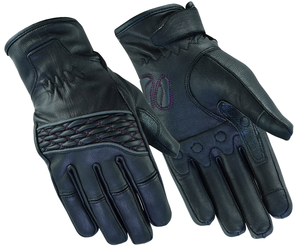 DS2425 Women's Cruiser Glove (Black / Purple)-Daniel Smart Mfg - Retail