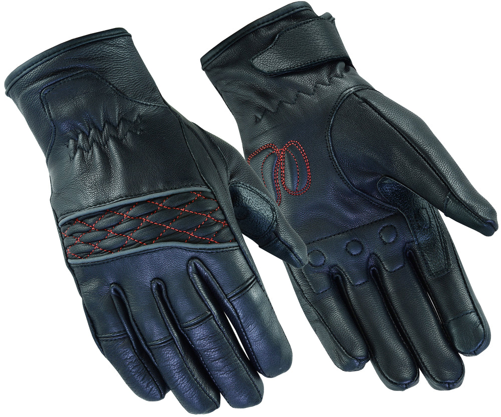 DS2426 Women's Cruiser Glove (Black / Red)-Daniel Smart Mfg - Retail