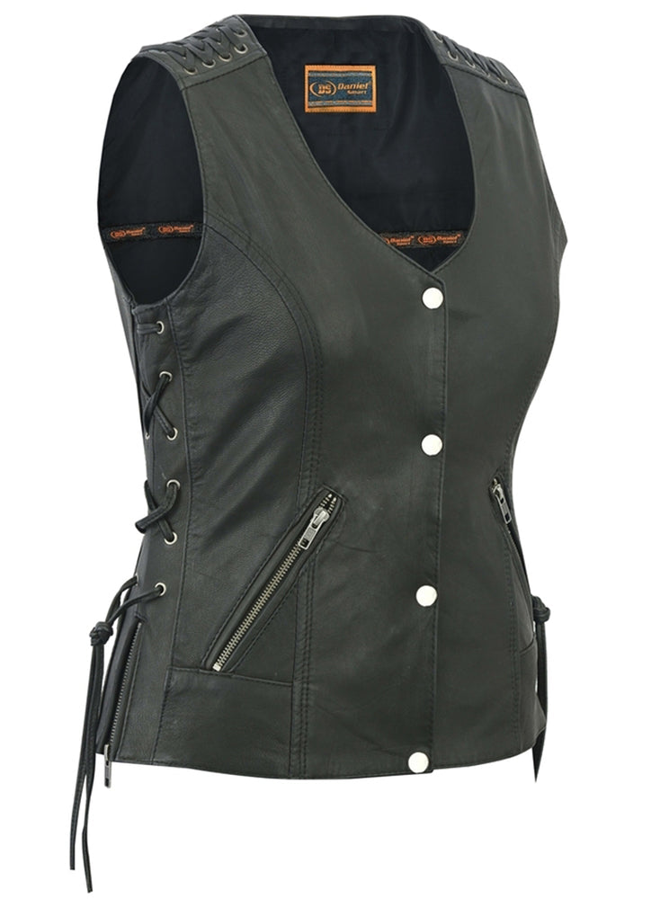 DS285 Women's Vest with Grommet and Lacing Accents-Daniel Smart Mfg - Retail