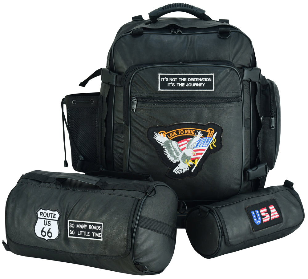 DS370 Three Piece Sissy Bar Back Pack-Sissy Bar Bags-Daniel Smart Mfg - Retail