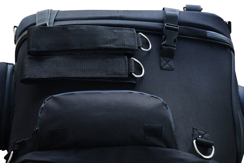 DS388 Daniel Smart Black Heavy Duty Textile Motorcycle Pet Carrier Si-Sissy Bar Bags-Daniel Smart Mfg - Retail