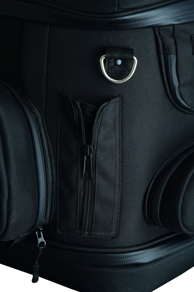 DS388 Daniel Smart Black Heavy Duty Textile Motorcycle Pet Carrier Si-Sissy Bar Bags-Daniel Smart Mfg - Retail