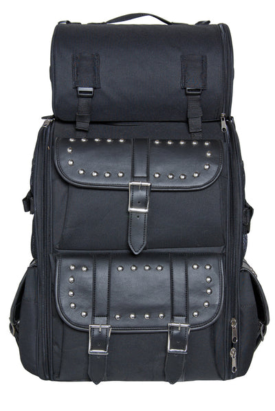 DS391S Updated Touring Sissy Bar Bag w/ Studs-Sissy Bar Bags-Daniel Smart Mfg - Retail