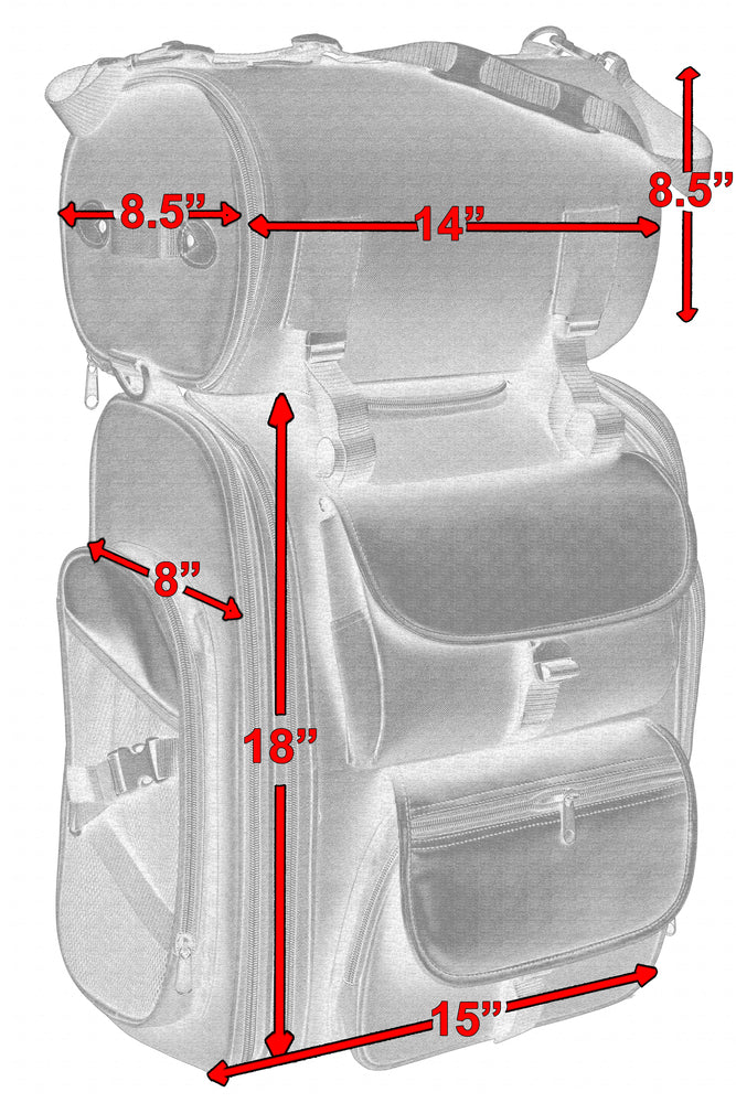 DS392 Updated Touring Sissy Bar Bag-Daniel Smart Mfg - Retail