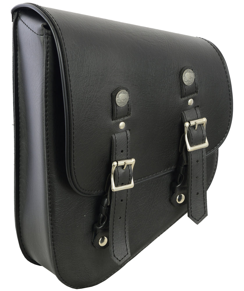 DS4010L Left Side Premium Leather Swing Arm Bag W/ Buffalo Snaps-Swingarm Bags-Daniel Smart Mfg - Retail