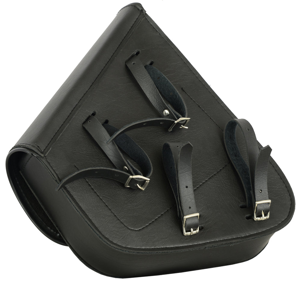 DS4010L Left Side Premium Leather Swing Arm Bag W/ Buffalo Snaps-Swingarm Bags-Daniel Smart Mfg - Retail