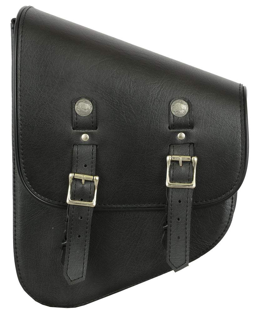 DS4010L Left Side Premium Leather Swing Arm Bag W/ Buffalo Snaps-Swingarm Bags-Daniel Smart Mfg - Retail