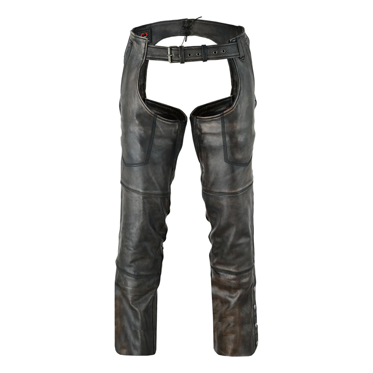 Iron Maverick Unisex Motorcycle Leather Chaps - Order Now