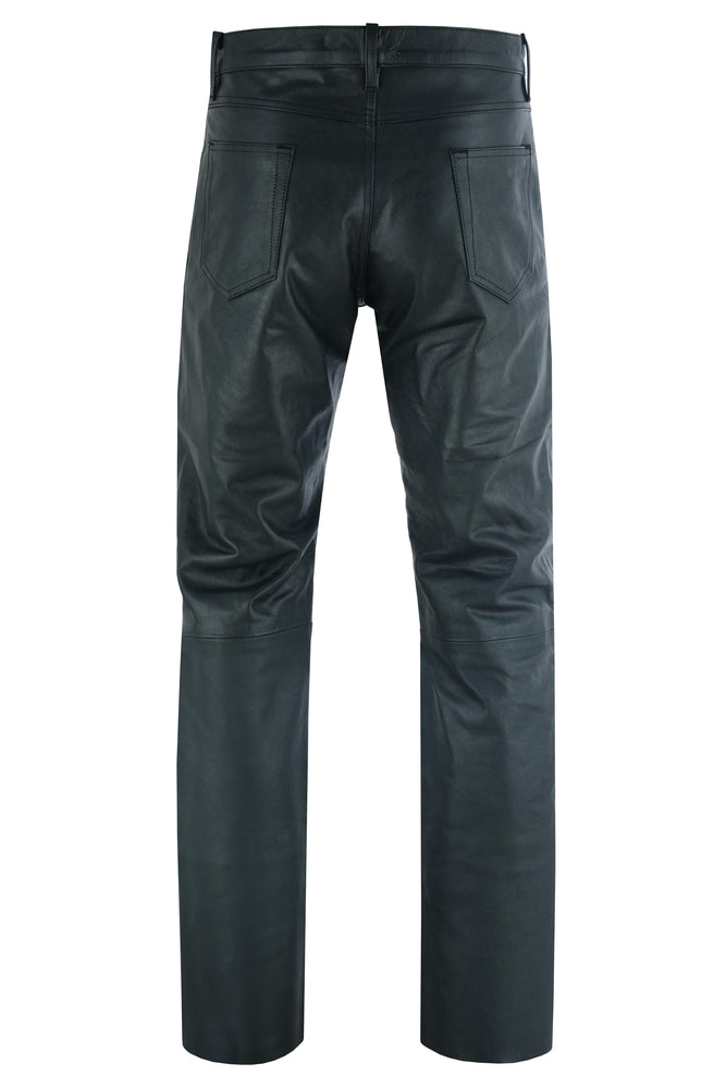 DS452 Women's Classic 5 Pocket Black Casual Motorcycle Leather Pants-Daniel Smart Mfg - Retail