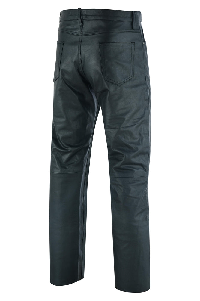 DS452 Women's Classic 5 Pocket Black Casual Motorcycle Leather Pants-Daniel Smart Mfg - Retail